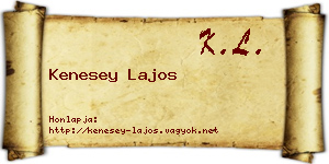 Kenesey Lajos névjegykártya